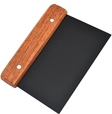 Cabilock Racloir à Pâte Acier Inoxydable Avec Manche Bois Outil Pratique Pour Cuisine Pâtisserie Pour Gâteau Le Fromage Beurre Couleur Aléatoire