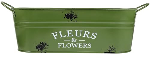 GANAZONO Pot de Fleurs Vintage métal galvanisé Ferme Vase Vintage Jardiniere terrasse Pots pour Plantes Pot de Fleur en métal Pot de Fleurs séchées Ancien Seau galvanisé Le Fer