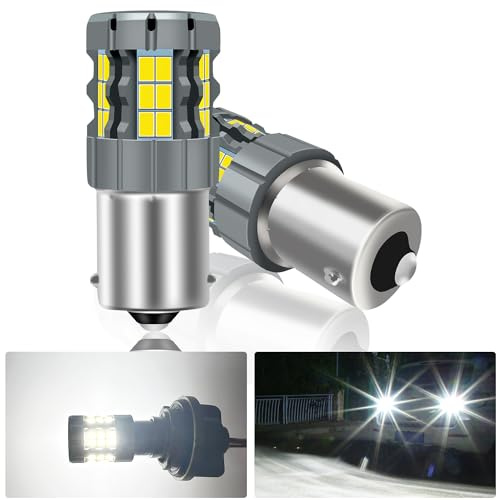 UPXSXT 2Pzas 1156 LED Bombilla de Luz de Freno Blanca, CANBUS Error Free Anti Hyper Flash 7506 BA15S P21W Bombilla de Repuesto para Luz de Marcha Atrás Super Brillante 30-SMD 25W 4000LM