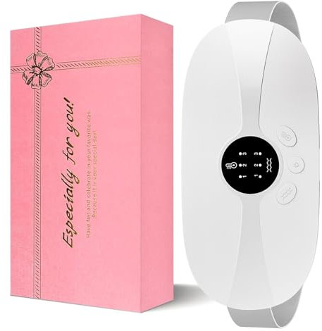 Kissleaf Ceinture Chauffante Regle Douloureuse,Patch Chauffant Regles Douloureuses,USB Rechargeable Ceinture Menstruelle Chauffante,3 Niveaux Chaleur 3 Modes Ceinture Chauffante Ventre (Blanc)