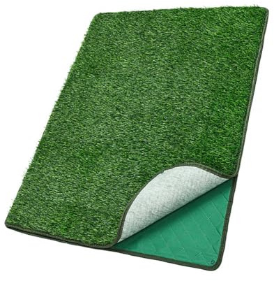THINCAN Chiens de pelouse artificielle réaliste Pot Machine à bloc d'herbe Coussin de pot pour chien lavable pour une utilisation en intérieur et en extérieur