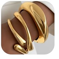 RMMD 3 Stück Chunky Armreif Gold Armreif Damen-Irregulär Oberarmreif Gold Damen Armband Set Schmuck Geschenke für Valentinstag Beste Freundin Geschenke für Frauen Freundin Mama Tochter
