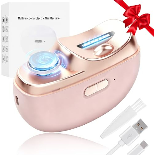 Recortadora de uñas eléctrica y pulidor 2 en 1, recortador automático recargable con hoja de aleación alemana, herramienta de cuidado de uñas silenciosa y sin dolor para personas mayores, niños y