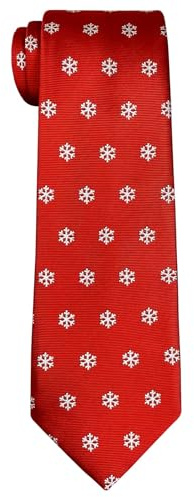 Retreez Corbata de Navidad microfibra de Patrón de Copos de nieve de Navidad para niño 8-10 años - Rojo