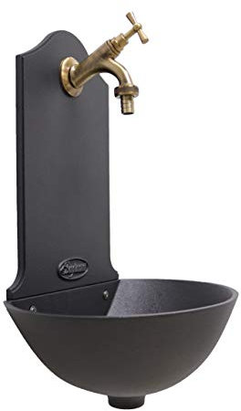 Fonderia Bongiovanni | Fontaine de Jardin | Fontaine Murale | Modèle Malaga| avec Robinet Laiton Bruni 303B | pour Maison | d'extérieur | de Jardin