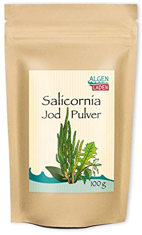 Algenladen Salicornia Poudre d'iode – 100 g | Teneur en iode finement ajustée | Facile à doser | Végétalien