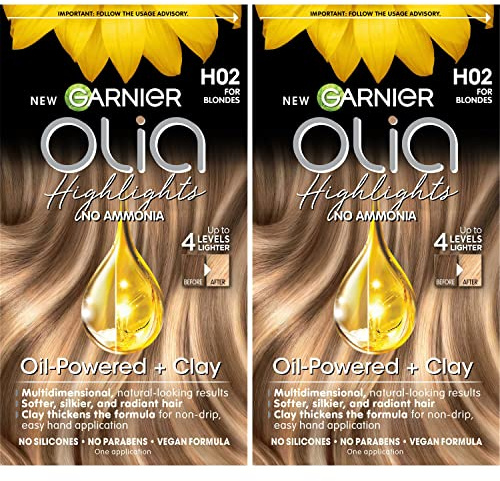 Garnier Hair Color Olia Ammonia-Free Permanent Hair Dye, H02 Highlights for Blondes, 2 Count (Packaging May Vary)