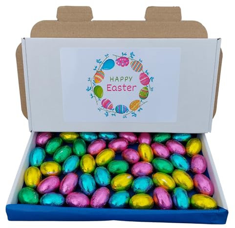 Easter Eggs Hunt Pick n Mix Egg Bulk Chocolates Milk Chocolate Eggs 250g - Perfect for Easter Hunt,Easter Treat for Kids Adult (Foil Milk Chocolate)