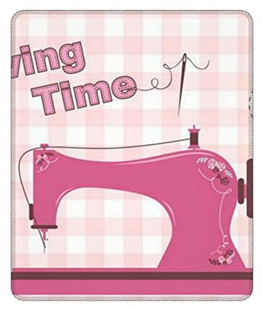 Tapis de souris carré vintage imprimé machine à coudre pour ordinateur portable 25,4 x 30,5 cm, facile à glisser, tapis épais en caoutchouc antidérapant, convient pour les jeux, les bureaux