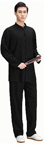 RWRAPS Damen und Herren Tai Chi Outfit Weiche chinesische Kung Fu Kleidung Langarm Taekwondo Sanda Kampfsport Kong Fu Shao Lin Atmungsaktive Hemden Morgenübung White2 S (Schwarz XXL)
