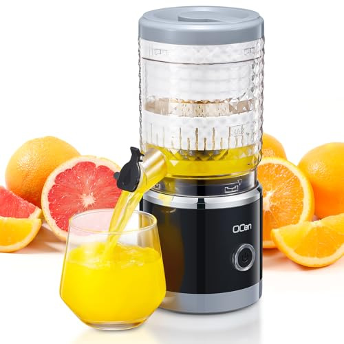 Citrus Juicer Machine, Automatic Orange Juicer Squeezer, High Juice Yield, Ease to Use and Clean, Electric Fruits Juicer with Cleaning Brush for Orange, Lemon, Grapefruit(Black)