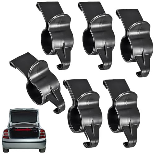 Dreuhuing 6PCS Car Trunk Umbrella Hook, Car Trunk Umbrella Storage Holder, Car Boot Lid Umbrella Holder, Clip Type Car Umbrella Stand Hook, Umbrella Trunk Organizer Hooks, for Most