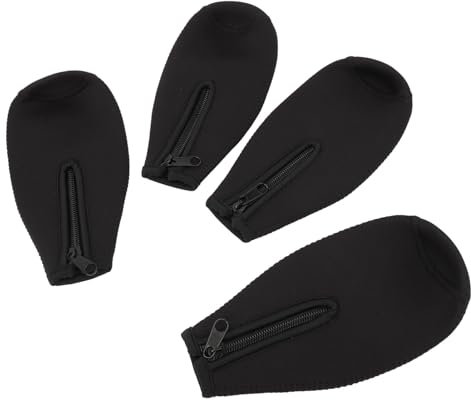 4 Pack Beer Bottle Insulator Sleeve, Thick Neoprene Beer Bottle Sleeve Zip Up Bottle Jacket Black, Cooler Cover for 4 Wine Bottles for Keeping Drinks Chilled on The Go