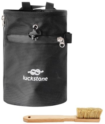 yotutun Chalkbag Boulder Set, Chalk Bag mit Boulder Bürste Rock Klettern Magnesiasack Magnesiabeutel mit Einstellbar Gurt & Reißverschlusstasche zum Sportklettern Gymnastik Gewichtheben