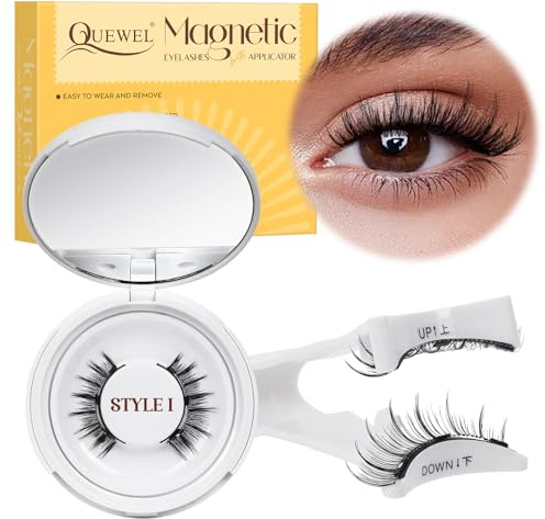 Pestañas Magneticas riutilizzabili con applicatore, Pestañas Postizas Magneticas de larga duración, Aspecto de Naturales, No requiere pegamento, fácil de colocar (1-C Paare)