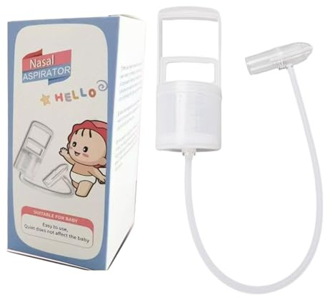 Kustimantu Aspirador nasal para bebés – Aspirador nasal manual para bebés – Aspirador higiénico con accesorio extraíble para bebés, limpiador nasal para el hogar y viajes