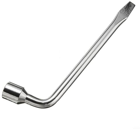 Lapiglo Llave de tuerca de rueda de coche de 17 mm, 19 mm, 21 mm, para llave de vaso resistente con mango extensible para camión para reparación de neumáticos, mano de alto par, plata (21 mm)