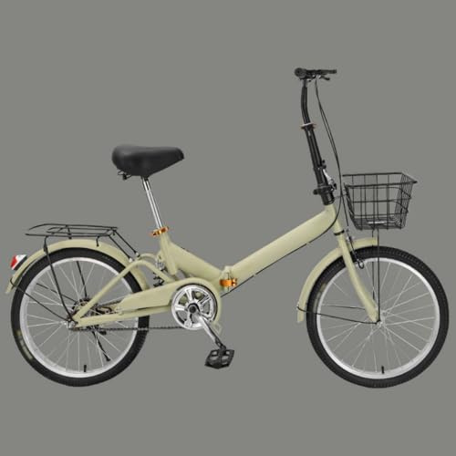 FKXSXAZ Vélo Pliant 20 Pouces en Acier à Haute teneur en Carbone pour Hommes et Femmes, monovitesse sans Suspension, Format Compact Une Fois plié, Compatible avec la Plupart des coffres de