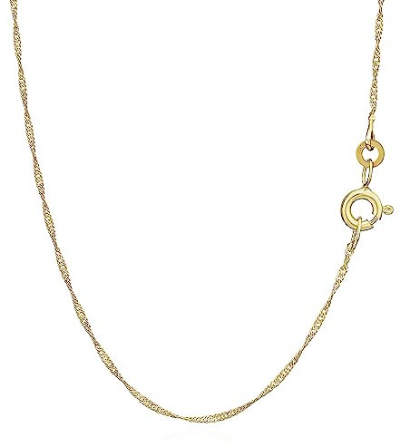 NKlaus 40cm Singapurkette 333 Gelbgold 8 Karat elegante Halskette filigrante Breite 1,0mm Collier 0,7g federleicht 9006