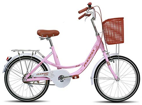 MU Bicicleta Femenina 24/26 Pulgadas Bicicleta de Movilidad Luz Macho Adulto Estudiante Ordinaria Ciudad Dama Coche de Pasajeros,Rosado,20 pulgadas