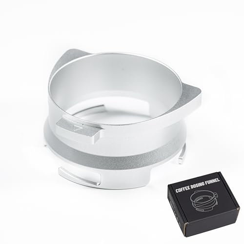 Generic CreepyParty Kaffee Dosierring 54mm Espresso Kaffee Accessrioes Dosiertrichter mit Aluminium für Sage Delonghi Breville Siebträger, Silber