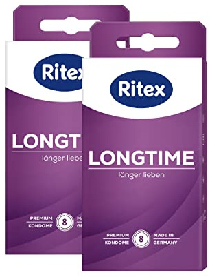 Ritex Longtime Kondome - länger Lieben - mit Doppel-Ring für besonders langes Liebesspiel, 16 Stück, Made in Germany