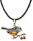 Artisana-Schmuck Bernstein Anhänger Vogel (ohne Lederband, gefasst in 925/000 Sterling Silber