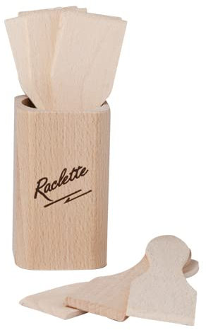 LOT DE 8 SPATULES À RACLETTE DANS SON POT EN BOIS  IDEE CADEAU 
