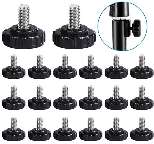 Vis à Oreilles Moletées M5 en Acier Inoxydable - Tête Plate Ronde 12mm, Poignée de Montage et Boutons de Serrage pour Machines (20pcs)