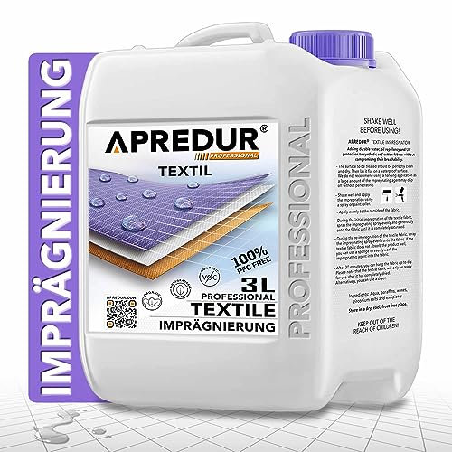 APREDUR 3L Professional Textil Imprägnierung Imprägniersprey Imprägniermitel für synthetische und Baumwollstoffe wie Markisse Zelt Polster Cabrio Verdek (3L Kanister)