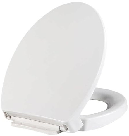 SS114 Slow Close Elongated Toilet Seat and Lid Compatible with TOTO SS113/SS154/SS224/SS204 Traditional Toilet Seat Replacement with Toilet Bolts and Nut, Cotton White