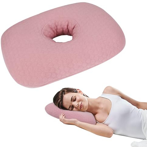 RoamReady Piercing kudde, perforerade öronkuddar med hål, öronpiercing kudde örhänge skydd inflammation tryck sår smärtlindring sovkuddar för CNH sidosovare (rosa)