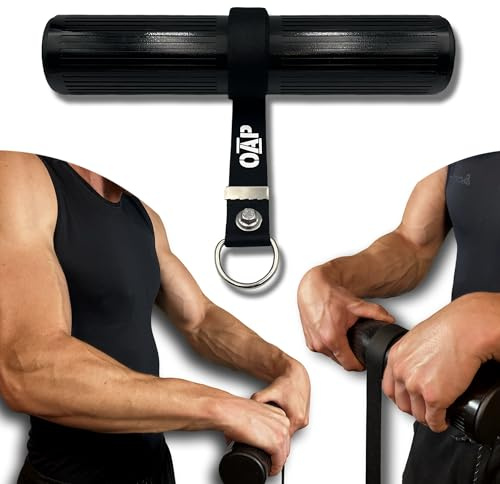 OAP Premium ⌀60 mm Fat Grip Wrist Roller – Rullo presa spessa per forza avambraccio, mano, 100% Made in Germany, compatibile con pin carico e pesi liberi – Ideale per palestra, home gym, allenamento