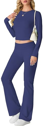 IWOLLENCE Set completo da donna in due pezzi, set da 2 pezzi da donna UK Coord Outfit Y2K, set da palestra da salotto Grigio