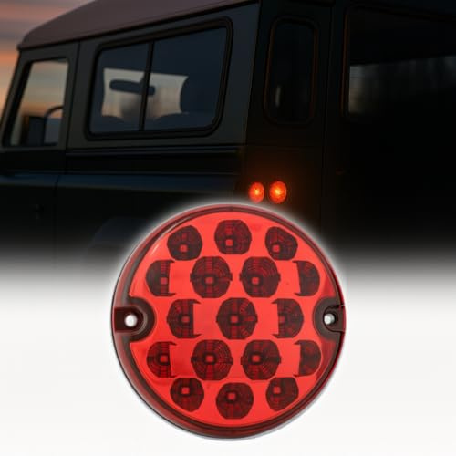 Dun-Bri DBG Valueline 95 95mm Round LED Signal Lights 12V/24V Stop/Tail Indicator Reverse Rear Fog Suitable for Trailers, Truck, Lorry, Caravan, Van or Horsebox Stop/Tail Red