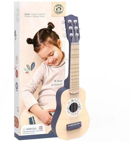 SPEEDY MONKEY Toy Guitar for Kids - 6 Strings, Blue & Wooden Colour, Easy to Carry Kids Guitar | Develops Musical Skill