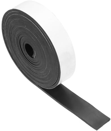 sourcing map Adhesive Neoprene Rubber Strips Sheet 1 Inch x 120 Inch x 1/8 Inch Thick White Rubber Weather Stripping for DIY Seal Pads Sound-Proofing Pack of 1