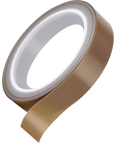 Jyvex Teflonband PTFE 19 mm x 15 m självhäftande värmebeständigt vakuum | högtemperatur tejp för vakuumförpackare hand impulstätning värmeupp