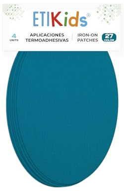 4 Turquoise Iron-On Fabric Repair Patches – Knee & Elbow Patches for Clothes, Trousers, Jackets, Sweaters & Shirts, 16 x 10 cm