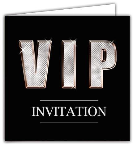 I&S / Les collections rétro IETSCPMD19515 Carte VIP INVITATION - Avec Enveloppe Blanche Format 15x15 cm - Carte Carrée Intérieur Blanc - Fabriqué en France - I&S Design