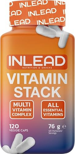 INLEAD - Vitamin Stack | Multivitamin-Kapseln für 4 Monate | Alle essentiellen Vitamine in nur 1 Kapsel täglich | Vitamine von A-Z | Mit Vitamin C, D3, K2, B12, Biotin & Folsäure - 120 Kapseln