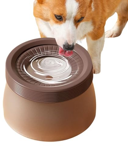 Alimentador de agua de mascotas: un tazón lento a prueba de salpicaduras a prueba de 1200 ml para hidratación limpia, anti-Señora con diseño de disco flotante, accesorio para perros para uso en interi