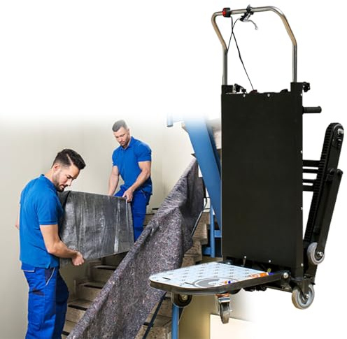 Carretilla eléctrica para subir escaleras, 2980 W, carretilla de mano eléctrica para subir escaleras, capacidad de carga máxima de 1100 libras, carretillas de mano para subir escaleras con mango