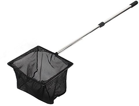 Sourcingmap Aquarium-Kescher mit Teleskopstiel, quadratisch, 25 cm Durchmesser de