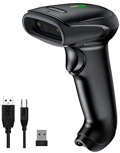 2D Wireless Barcode Scanner,Symcode Datamatrix PDF417 QR Code Handheld Reader for Screen and Printed Bar Code Scan, Works with Windows Mac and Linux PC POS
