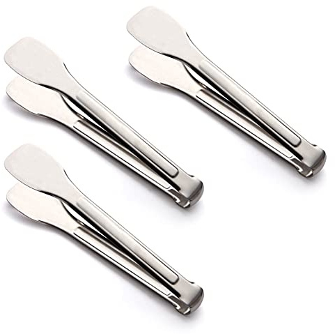 Tenta Tenta Kitchen Tongs Stainless Steel Buffet serving utensils Salad BBQ Tongs Heavy Duty Serving Food Tongs for Frying,Cooking,Clipping Toast Bread,Grilling,Pastry, Sandwich,12 Inch （3 Pack）