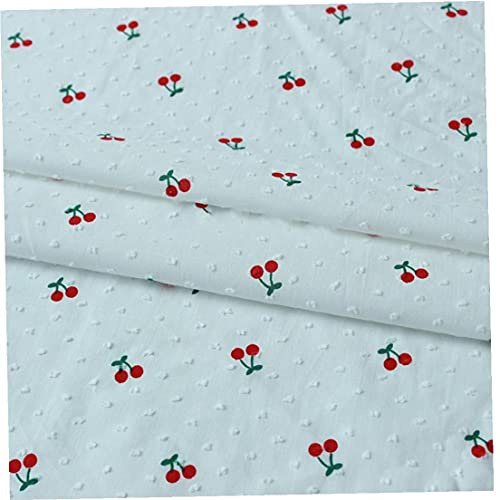 Onsinic Tessuto in Cotone Cotone Jacquard Spot di Ciliegio Taglio Tessuto Fiore 100x150cm