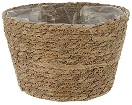 Meinposten Blumentopf rund Pflanztopf Pflanzkorb Korb Übertopf Natur braun Pflanzentopf (Mittel, Ø 22 x Höhe 16 cm)