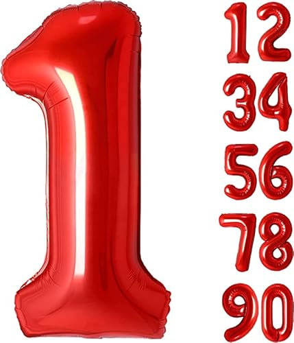 Palloncino ad elio numero ROSSO 101 cm numeri gonfiabili compleanno feste occasioni numero gigante (1)