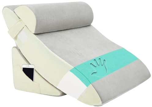 TokSay Orthopedic Bed Wedge Pillow Set - Adjustable Memory Foam for Post-Surgery Neck and Back Pain Relief Heartburn Acid Reflux Reading Sleeping Support